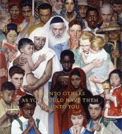 Peinture sur toile de Rockwell, Golden Rule - La règle d'or reproduction peinte à la main