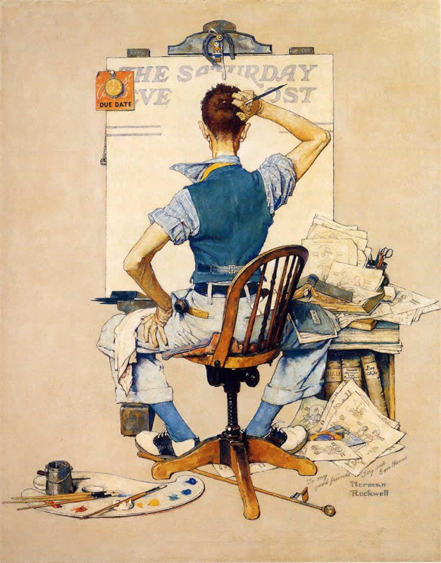 Rockwell, L'Artiste face à la page blanche - Artist Facing Blank Canvas