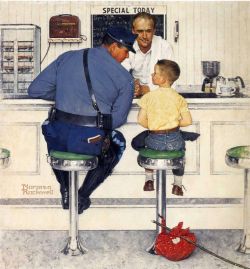 Peinture sur toile de Rockwell, La fugue - The Runaway reproduction peinte à la main