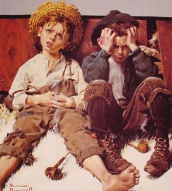 Peinture sur toile de Rockwell, La récompense - Retribution reproduction peinte à la main
