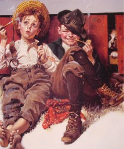 Peinture sur toile de Rockwell, Mais attend la semaine prochaine - But wait 0til next week reproduction peinte à la main