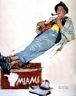 Peinture sur toile de Rockwell, Miami reproduction peinte à la main