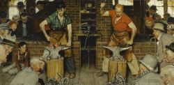 Peinture sur toile de Rockwell Norman Blacksmith S Boy Heel And Toe 1940 reproduction peinte à la main