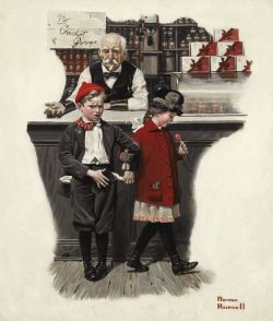 Peinture sur toile de Rockwell Norman Boy And Shopkeeper reproduction peinte à la main