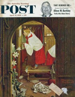 Peinture sur toile de Rockwell Norman Choir Boy Combing His Hair For Easter 1954 reproduction peinte à la main