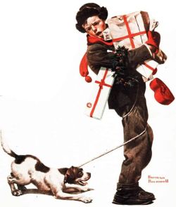 Peinture sur toile de Rockwell Norman Christmas Packages 1920 reproduction peinte à la main
