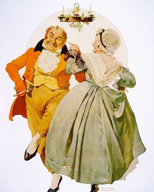Rockwell Norman Couple Dancing Under Mistletoe 1928