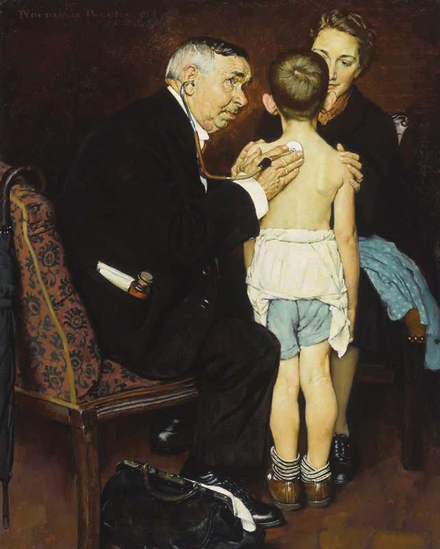 Rockwell Norman Doc Mellhorn And The Pearly Gates He Was Just A Good Doctor And He Knew Us Inside Out 1938