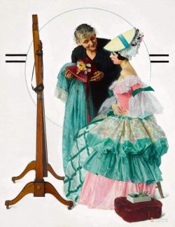 Peinture sur toile de Rockwell Norman Girl Choosing Hat 1931 reproduction peinte à la main