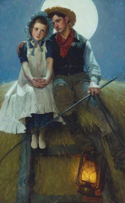 Peinture sur toile de Rockwell Norman Harvest Moon reproduction peinte à la main