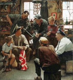 Peinture sur toile de Rockwell Norman Homecoming Marine 1945 reproduction peinte à la main