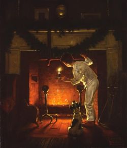 Peinture sur toile de Rockwell Norman Is He Coming reproduction peinte à la main