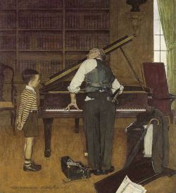 Peinture sur toile de Rockwell Norman Piano Tuner 1947 reproduction peinte à la main