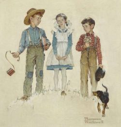 Peinture sur toile de Rockwell Norman Rivals 1954 reproduction peinte à la main