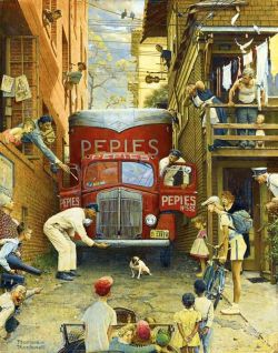 Peinture sur toile de Rockwell Norman Road Block reproduction peinte à la main