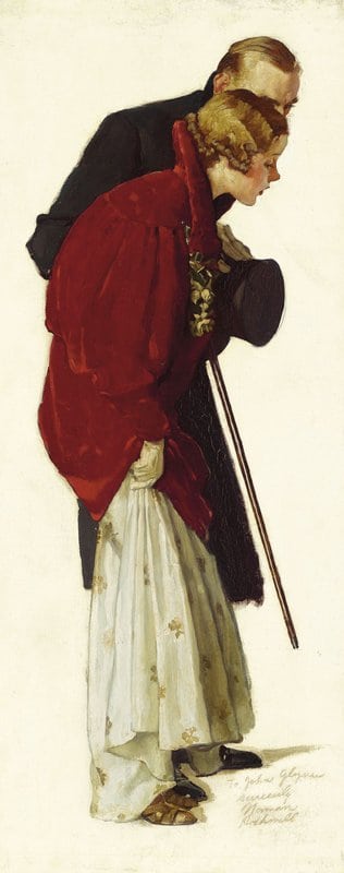 Rockwell Norman Studies For Couple With Milkman Ca. 1935