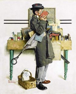 Peinture sur toile de Rockwell Norman The Bookworm reproduction peinte à la main