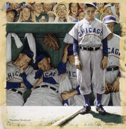 Peinture sur toile de Rockwell Norman The Dugout 1948 reproduction peinte à la main