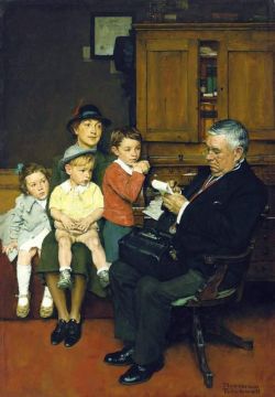 Peinture sur toile de Rockwell Norman When The Doctor Treats Your Child 1939 reproduction peinte à la main