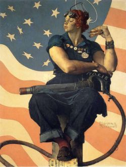 Peinture sur toile de Rockwell, Rosie la riveteuse - Rosie the Riveter reproduction peinte à la main