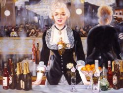 Ron English Barmaid At Disneyland reproduction peinte à la main
