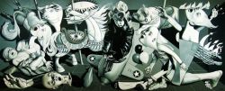 Ron English Grade School Guernica reproduction peinte à la main