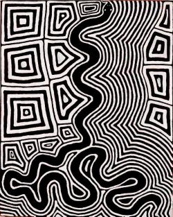 Ronnie Tjampitjinpa Aboriginal Art 1942 reproduction peinte à la main