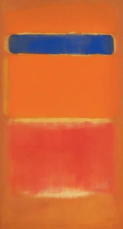 Peinture sur toile de Rothko Blue Over Red - 1953 reproduction peinte à la main