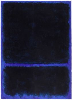 Reproduction peinte à l'huile Rothko Navy Blue And Black - finition musée artisanale en relief sur toile