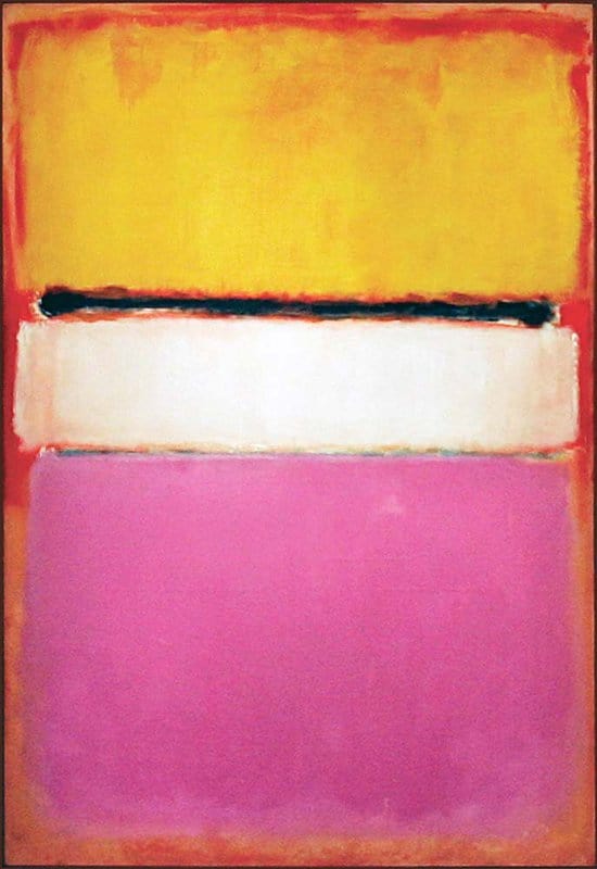 Rothko White Center Yellow Pink And Lavender On Rose 1950