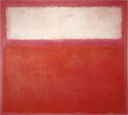 Peinture sur toile de Rothko White Over Red reproduction peinte à la main