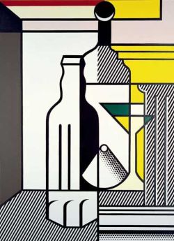 Peinture sur toile de Roy Lichtenstein Purist Painting With Bottles 1975 reproduction peinte à la main