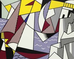 Peinture sur toile de Roy Lichtenstein Sailboats 1973 reproduction peinte à la main