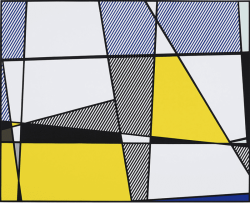 Peinture sur toile de Roy Lichtenstein Triptych Cow Going Abstract 3 reproduction peinte à la main