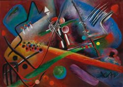 Rudolf Bauer Con Roso 1918 reproduction peinte à la main