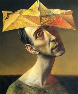 Rudolf Hausner Yellow Jester Hat 1974 reproduction peinte à la main