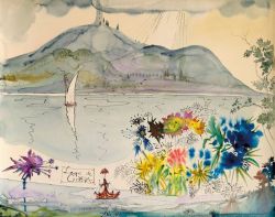 Salvador Dali, Lago de Garda, 1949 reproduction peinte à la main