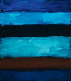 Sean Scully, Landline brown blue bars - 2015 reproduction peinte à la main