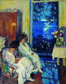 Peinture sur toile de Sergei Vingradov Alupka - A View At Night - 1917 reproduction peinte à la main