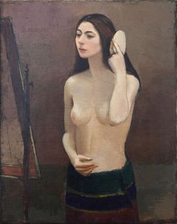 Sergius Pauser Girl In Front Of The Mirror 1931 reproduction peinte à la main
