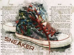 Peinture sur toile de Sneaker reproduction peinte à la main
