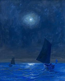 Soter Jaxa-ma Achowski Night Fishing - 1923 reproduction peinte à la main