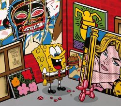 Peinture sur toile de Speedy Graphito Bob L E Ponge reproduction peinte à la main