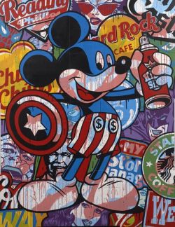 Peinture sur toile de Speedy Graphito Captain Spray reproduction peinte à la main