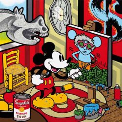 Peinture sur toile de Speedy Graphito Mickey La Souris reproduction peinte à la main