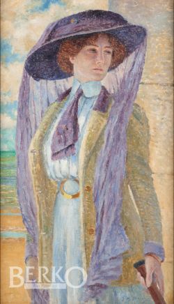 Peinture sur toile de Stevens Elegant Lady At The Beach reproduction peinte à la main