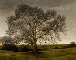 Svend Hammershøi, Landskab, 1901 reproduction peinte à la main