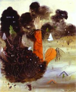 Peinture sur toile de Tanguy, La main dans les nuages reproduction peinte à la main