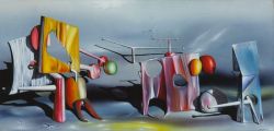 Peinture sur toile de Tanguy, Réponse au rouge - 1943 reproduction peinte à la main