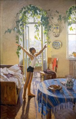 Tetyana Yablonska Morning 1954 reproduction peinte à la main